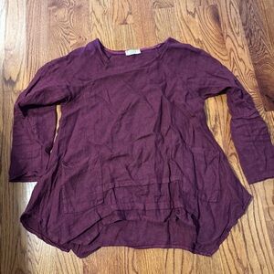 Saga 100% Linen Women’s Top Reddish Purple